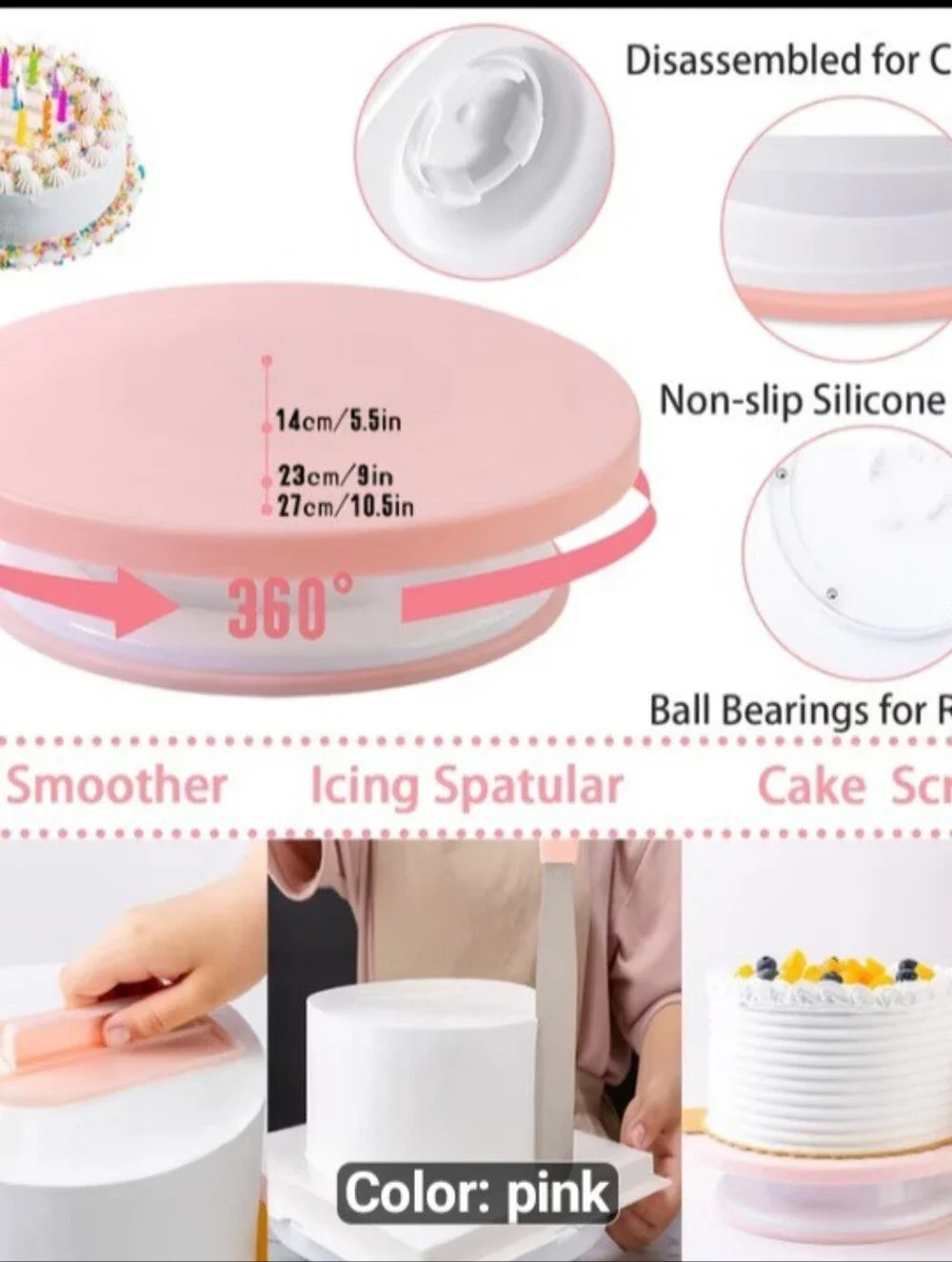 Pink Cake Decorating Set - Complete Baking Tools Kit